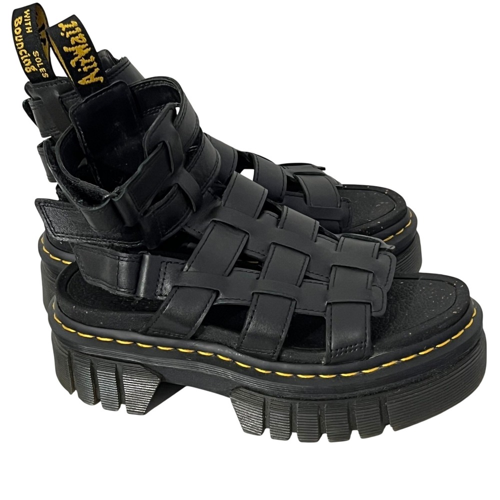 Dr. Martens Ricki Nappa Lux Leather Platform Gladiator Sandals Size‎ 6